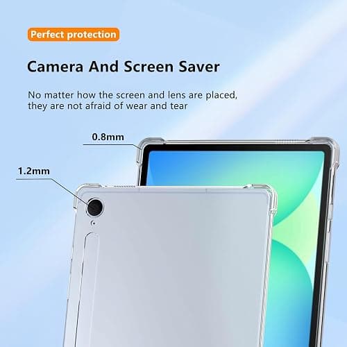 Natbok Case Clear for Samsung Galaxy Tab S10 FE Plus 13.1 Inch 2025,Advanced Airbag Drop Protection,Flexible Silicone TPU Shockproof Anti-Scratch,Slim-Fit Shell Case Galaxy Tab S10 FE+ Tablet Cover thumbnail 3