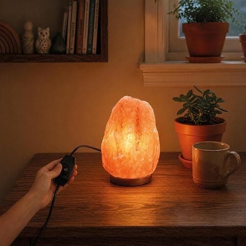 Lunartec Salzkristall Lampen LED: Salzkristall-Lampe mit Dimmer, 2-3 kg, 2X E14-Leuchtmittel, rosa (Kristallsalzlampen, Salzlampe E14 dimmbar) thumbnail 4