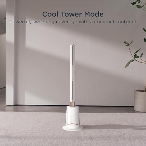 SHARK TurboBlade Fan—Ultra-customizable bladeless tower fan, pivots, twists, oscillates 180°, circulates and propels air, 10 noise levels + 10 speeds, easy to clean, WHITE, UT205(Renewed) thumbnail 5
