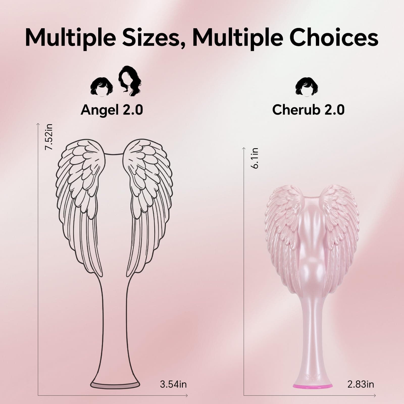 Kids Mini Hairbrush Detangler - Anti Static Soft Detangler Hair Brush for Girls, Kids - Detangle Hair Brush for Wet, Dry, Curly, Thick, Straight, or Wavy Hair - Tangle Angel Cherub - Gloss Pink thumbnail 10