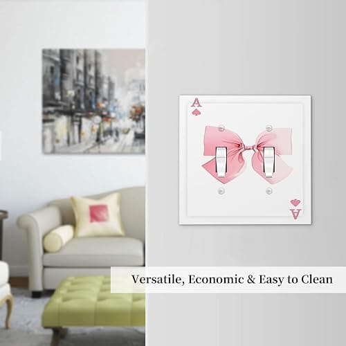 Funny Pink Bowknot Double Toggle Light Switch Cover 2 Gang Wall Plate Decorative Switchplate Electrical Faceplate Standard Size for Kitchen Bathroom Home Decor thumbnail 7