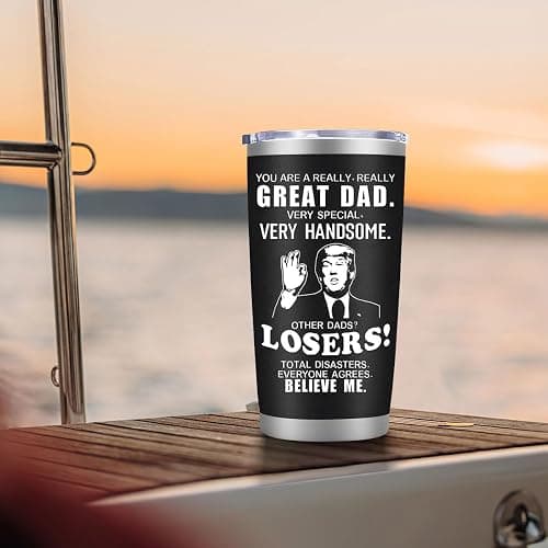 LEIOH Fathers Day Dad Gifts from Daughter Son,Dad Birthday Gifts,Fathers Day Birthday Gift for Men Papa Grandpa Uncle Stepdad,20 oz Tumbler Mug Black thumbnail 2