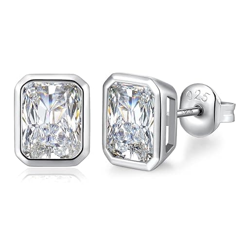 Jiahanzb Brilliant Heart-cut/Oval-cut/Trillion-cut/Cushion-cut/Emerald-cut/Marquise-cut Stud, 925 Sterling Silver Cubic Zirconia Stud Earrings for Women Men - Image 1