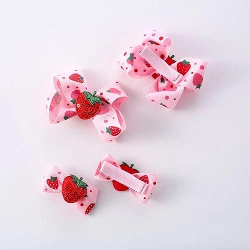 AACKS 4Pcs Little Girls Strawberry Hair Bows Toddler Strawberry Hairpins Strawberry Hair Accessories Strawberry Hair Snap Barrettes thumbnail 5