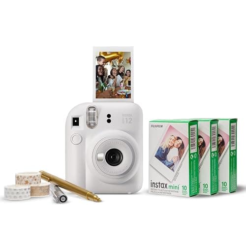 Fujifilm INSTAX Mini 12 Instant Camera Party Bundle - Clay White thumbnail 2