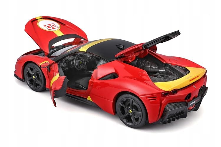 Ferrari SF90 Stradale Assetto Fiorano 1:18 Die‑Cast Model – Signature Series, Opening Doors/Bonnet, Rubber Tires, Steering – Rare Collectible thumbnail 2