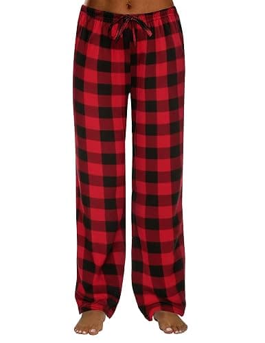 Ekouaer Women Pajama Pants Comfy Pj Bottom with Pockets Stretch Plaid Sleepwear - Image 1