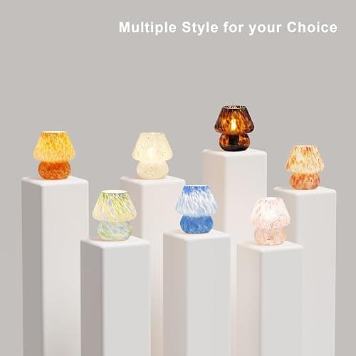 Dawnwake Mushroom Lamp Small Lamp Table Lamp for Bedroom, Desk Bedside Lamps for Living Room,Mushroom Decor Cute Mini Modern Mid Century Lamps for Night Stands,Aesthetic Home Living Room Decor(Black) thumbnail 9