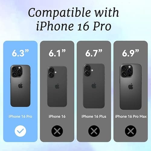 ChiCaseVer for iPhone 16 Pro Case, Watercolor Rose Garden Pattern, Military-Grade Drop Protection, Cute Soft Slim TPU Protective Cover with Camera Lens Protection for Women & Girls thumbnail 7