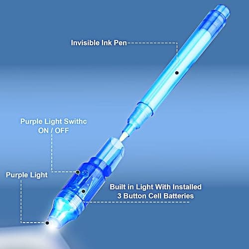 STENDA Invisible Spy Ink Pen 5 PCS, With UV Pen Light, Party Favors for Kids 8-12, Stocking Stuffers for Christmas, provide Thanksgiving, Halloween for Boys Girls Goodie Bag thumbnail 6