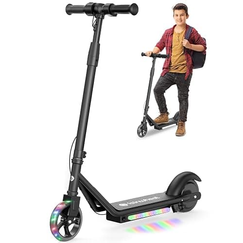 isinwheel S2 Electric Scooter for Kids Ages 6-12, 150W Motor, Adjustable Height, 2 Speeds Adjustable, Colorful Lights, Double Brake, Kids Electric Scooter with Magnetic Charging, Ideal Gifts for Kid - Image 1