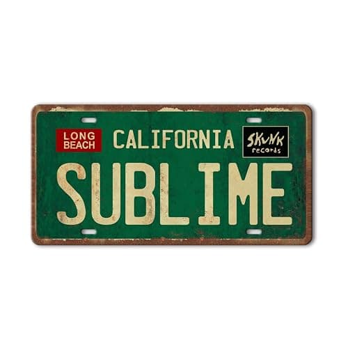 Vintage Metal Tin Sign Long Beach California Sublime Poster Grunge Hippie Room Decor Rock Band Posters Sublime Tapestry Funny Street Signs For Bedroom Wall Aesthetic 90s Bathroom Sign 12 X 6 Inch - Image 1