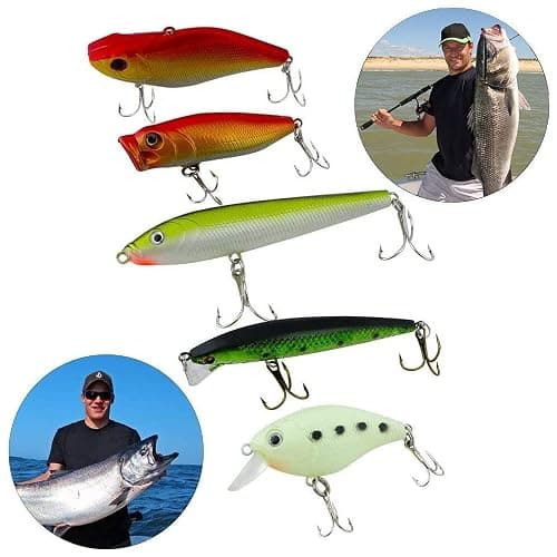 Vicloon 120 PCS Fishing Lures Mixed Including Spinners,VIB,Treble Hooks,Single Hooks,Swivels,Pliers and Tackle Box thumbnail 2