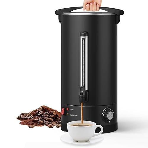 Garvee 18 L/120 Cups Coffee Urn- 4.8 gal Double Wall Commerical Coffee Maker for Buffet Catering Wedding Gathering,Large Capacity Hot Coffee Dispenser,Stainless Steel Hot Water Urn-Black thumbnail 9