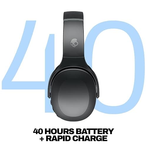 Skullcandy Crusher Evo Wireless Bluetooth Headphones with Multi-Sensory Bass, Noise Isolating Over-Ear Fit, Up to 40 Hours Battery, Microphone for iPhone Android - Asphalt thumbnail 3