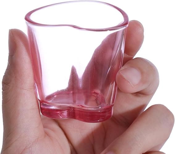Srgeilzati Heart Shot Glasses Set, Pink Shot Glass Cute For Bar Cart Accessories 1.5oz (12, Pink) thumbnail 3