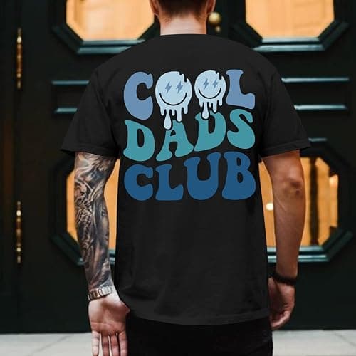Lubpow Dad Shirt Cool Dads Club Tshirt for Men Oversized Daddy T-Shirts Funny Letter Graphic Printed Tees Father's Day Tops thumbnail 5