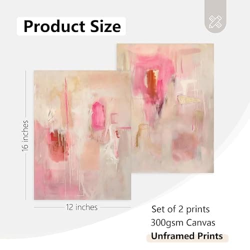 Tocliky Abstract Wall Art Neutral Modern Canvas Painting Decor Pink Beige Minimalist Wall Art Contemporary Abstract Poster Artwork for Living Room Bedroom 12x16 Inch Unframed Set of 2 thumbnail 2