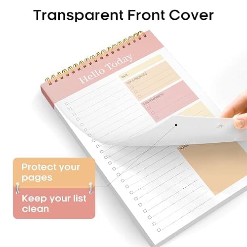 Taja To Do List Notepad - To Do List Notebook for Work with 52 Sheets, 9.8" x 6.5", Undated Daily Planner Perfect for Daily Tasks and Goal Setting, Notepad Suitable for Office, Home & School - Pink thumbnail 4