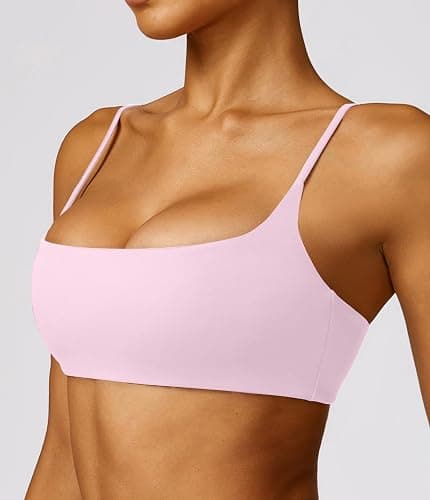 Comper Women's Sports Bra with Thin Straps Stretchy Wirefree Workout Bras Lightweight Workouts Bralette with Removable Pads thumbnail 2
