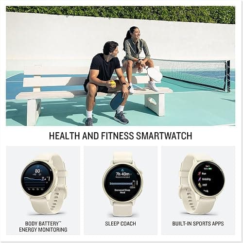 Garmin 010-02985-01 VIVOACTIVE 6 Health and Fitness GPS Smartwatch Bone with Silicone Band Bundle with 2 YR CPS Enhanced Protection Pack thumbnail 4