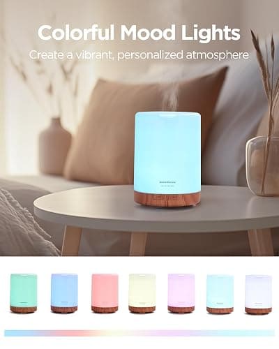 InnoGear Aromatherapy Diffuser & 8 Essential Oils Set, 300ml Premium 5-in-1 Ultrasonic Essential Oil Diffusers Scent Humidifier Aroma Diffuser Vaporizer Auto-Off Timer for Room Office Home, Yellow thumbnail 4