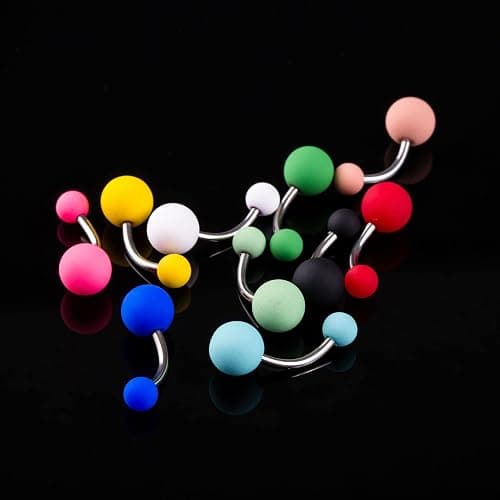 Tanyoyo 12PCS Belly Button Ring 14G Belly Rings Surgical Stainless Steel Navel Rings Belly Button Piercing Jewelry for Women thumbnail 2