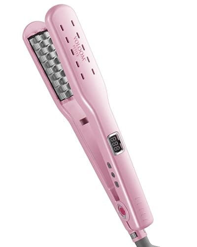 VOLOOM Petite 1” Inch Professional Volumizing Ceramic Flat Iron - Hair Volumizer & Styling Tool with Adjustable Temp & Auto Shut-Off for Lasting Volume for Medium or Fine Hair - Heat Resistant Case - Image 1