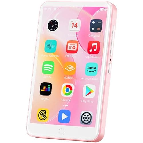 Lecteur MP3 avec Bluetooth et WiFi, Oilsky 80Go Lecteur de Musique Mp3 et Mp4, Lecteur à écran Tactile 4 Pouces 1080P, Lecteur Spotify Android (Rose) - Image 1
