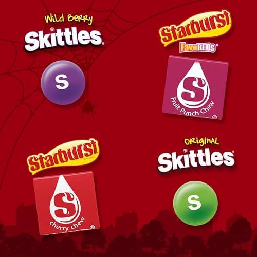 Skittles, Starburst Fun Size Chewy Candy Assorted Variety, Individually Wrapped, 32.28 Ounces, Bulk Bag thumbnail 3