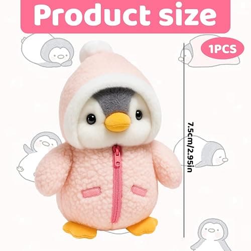 Qnvyw Pinguin Kuscheltier, Süßer Plüschpinguin 25 cm, Weiches Stofftier Zum Kuscheln Und Schlafen, Kinder Und Erwachsene, Rosa thumbnail 3