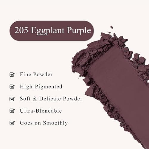 FIVEFULU Single Eggplant Purple Eyeshadow, Pressed Powder Matte Eye-Shadow Palette Make-up, Blendable Long Lasting High Pigment Purple Eye-Makeup Halloween Paint & Face Body Paint thumbnail 2