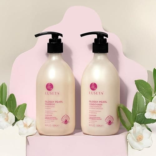 Luseta Glossy Pearl Shampoo and Conditioner Set Smooth & Moisturize, Add Shine and Helps Tame Frizz,Hydrating for Damaged Hair, Detangle,Nourish Strands, Sulfate Free,16.9oz*2 thumbnail 2