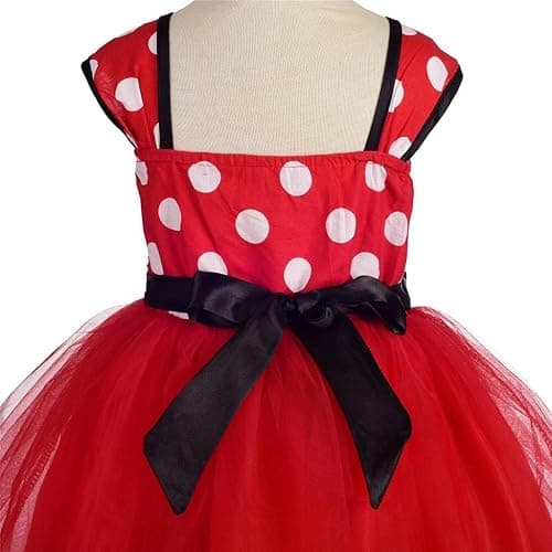 Dressy Daisy Baby Girl Polka Dots Fancy Dress Up Costume Birthday Party Tulle Dresses with Headband Pink/Red/Purple/Hot Pink thumbnail 5