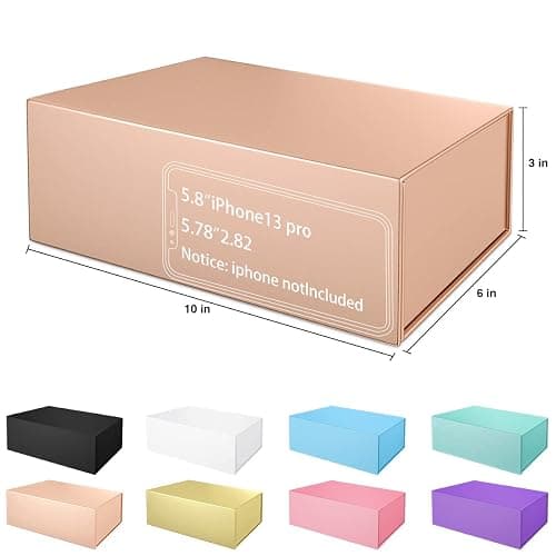 Gift Box 10" x 6" x 3" with Magnetic Closure Lid Gift Boxe for Presents,Bridesmaid Gifts Boxes,Cute Box,Birthday Box,Luxury for Gift Packaging, Magnetic Gift Boxe for Wrapping Gifts (Rose Gold) thumbnail 3