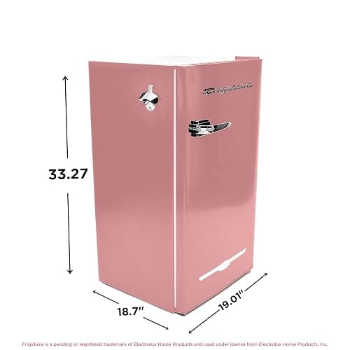 Frigidaire EFR376 Retro Bar Fridge Refrigerator with Side Bottle Opener, 3.2 cu. Ft, Pink/Coral thumbnail 3