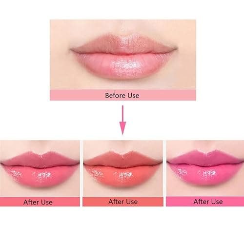 3Packs Colour Changing Lip Balm - Tinted Lip Balm Clear Flower Jelly Lipstick,Nutritiousv Moisturizer lip Balm Temperature Color Change Natural Lipstick Lip Repair Protection For Teenage Girl thumbnail 4