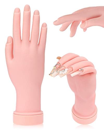 Practice Hand for Acrylic Nails Soft Touch Mannequin Hand for Nails, Flexible and Bendable Fake Hand for Nails for Nail Art Beginners - Image 1