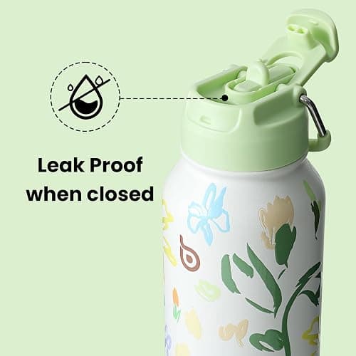 BOTTLE BOTTLE 32oz Insulated Water Bottle Stainless Steel Sport Water Bottle with Straw Dual-use Lid Design for Gym with Pill Box thumbnail 3