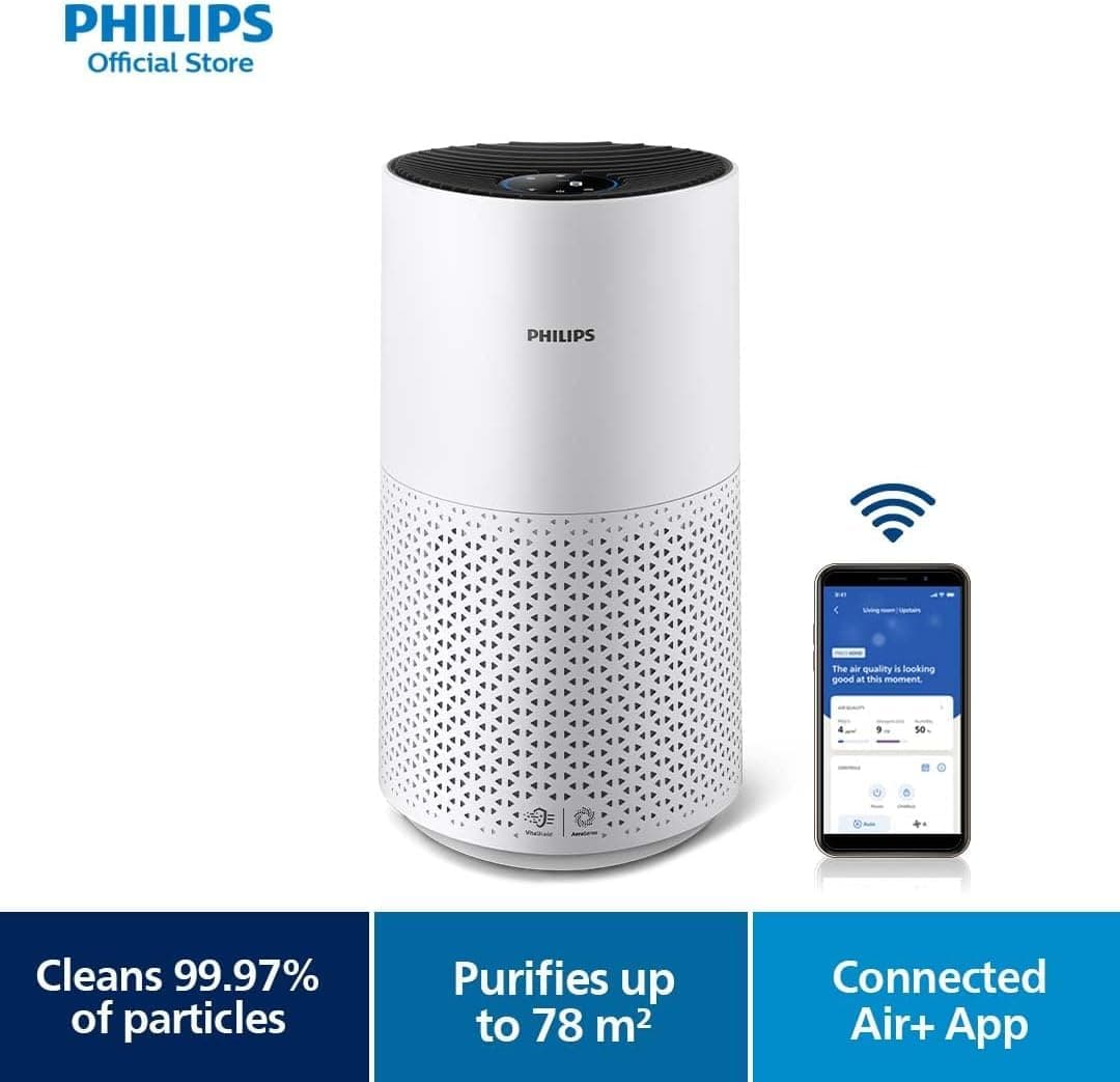 Philips 1000i Series Air Purifier – 78 m² Coverage, 300 m³/h CADR, HEPA & Carbon Filter, Smart Sensor, Ultra-Quiet, Wi-Fi Connected, Air+ App (AC1715/70) thumbnail 2