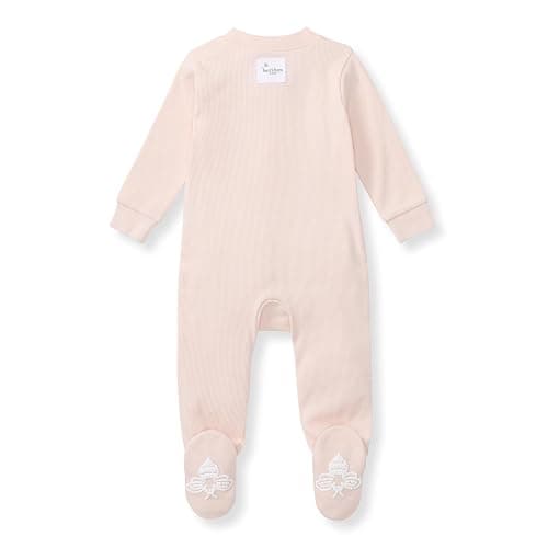Burt's Bees Baby Girls' Organic Cotton, Sleep and Play Footed Pajamas | Easy zip front PJs feature a 2-way zipper to ensure newborns have a restful nights sleep thumbnail 2