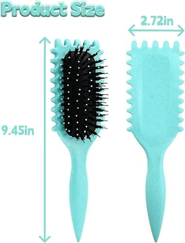COLAYERIST 2PCS Curly Hair Brush for Women, Curl Defining Brush, Curl Brush for Curly Hair, Define Curly Styling Brushs for Women and Men to Reduce Pulling(Green+Purple) thumbnail 2