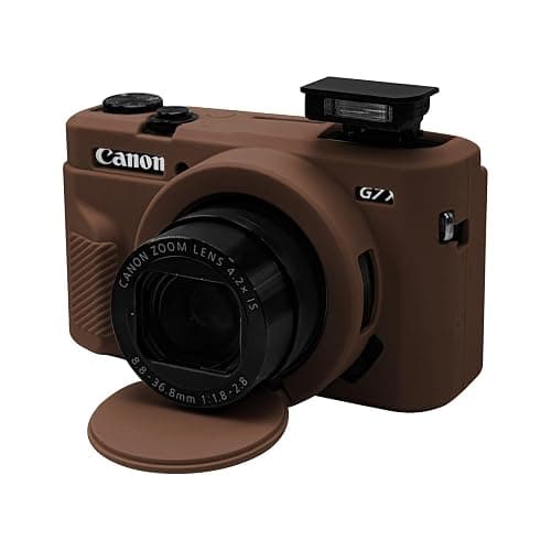 Case with Removable Lens Cover for Canon G7X Mark II/G7XII Camera(Brown) | Soft Silicone Camera Protective Case,Slim Fit,Anti-Scratch,Dustproof,Shockproof,Camera Accessories,For Travel,Daily Use - Image 1