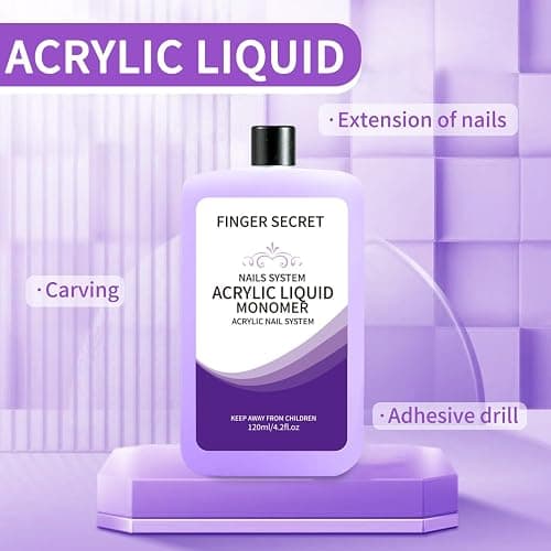 Acrylic Liquid Monomer 120ml/4.2fl.oz,Nail Liquid Monomer,Liquid Monomer for Acrylic Nails,Acrylic Liquid for Acrylic Powder Nails Extension Acrylic Nail Kit (q1, 1) thumbnail 2