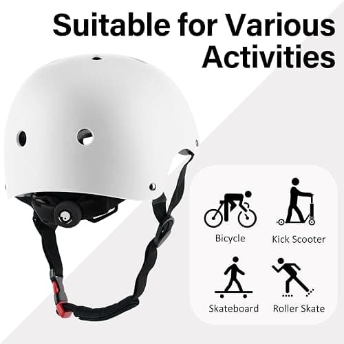 OUWOR Skateboard Bike Helmet, Lightweight Adjustable, Multi-Sport for Bicycle Skate Scooter, 3 Sizes for Adult Youth & Kids thumbnail 4