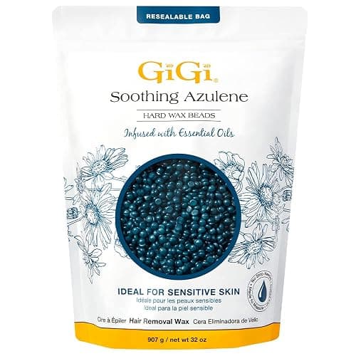GiGi Soothing Azulene Hard Wax Beads, Gentle Formula for Sensitive Skin, No Strips Needed for Full Body & Face Waxing, 32 oz, 1-pack - Image 1
