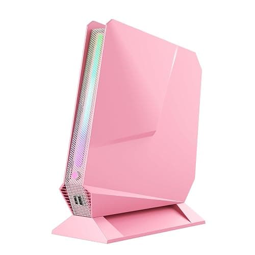 sinbun Mini PC i9-9980HK Processor & GeForce GTX1650 GDDR5 Dedicated Graphics Card 8C/16T RGB Lights Desktop Gaming Mini Computer, 32GB RAM 1TB NVMe SSD, 4K Triple Displays/WiFi 6E/BT 5.3, Pink - Image 1