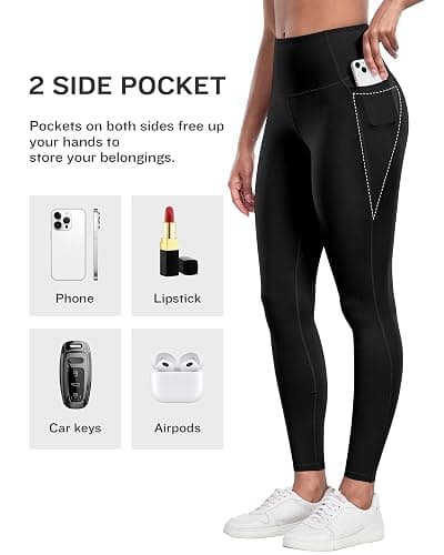 LZYVOO Leggings with Pockets for Women, 6 Packs Soft High Waisted Tummy Control Workout Yoga Pants thumbnail 3