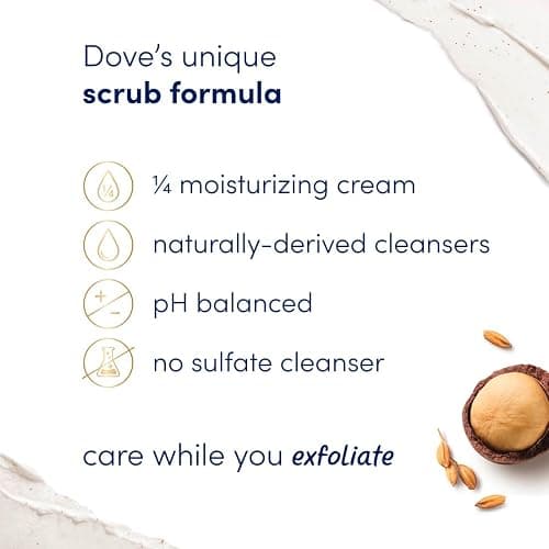 Dove Scrub Macadamia Rice Milk Body Scrub Exfoliates and Deeply Nourishes for Smooth, Radiant Skin 15 oz thumbnail 4