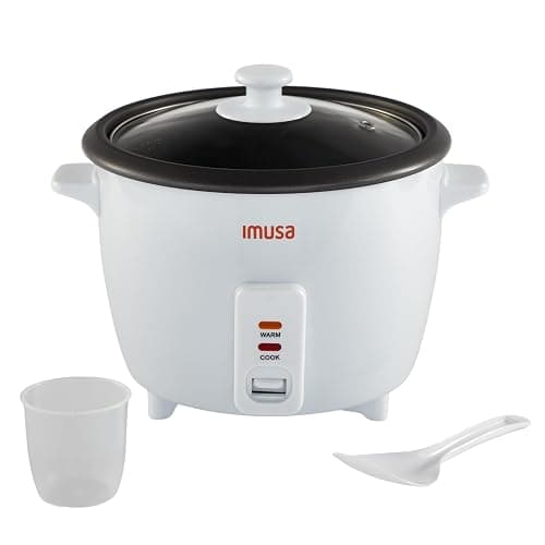 IMUSA Mini Electric Rice Cooker 6 Cup Cooked 3 Cup Uncooked – Ceramic Nonstick Pot, Small Multi Cooker for Rice, Quinoa, Oatmeal, Stew – Keep Warm – Compact for Dorm RV Kitchen - Image 1
